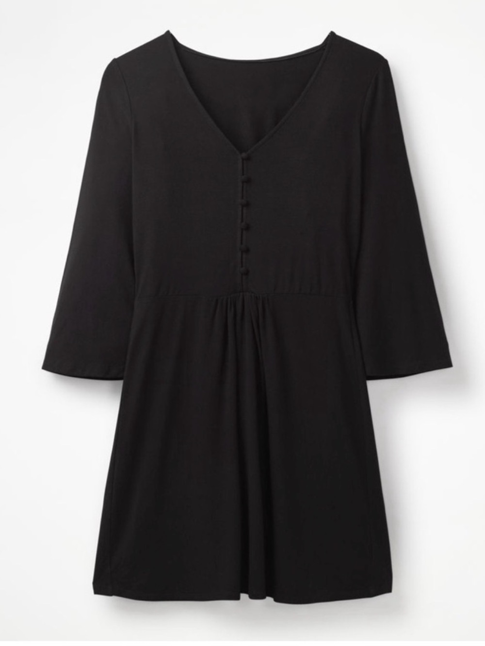 Boden Scarlett Jersey Dress Black V Neck Stretch Knit Size 4